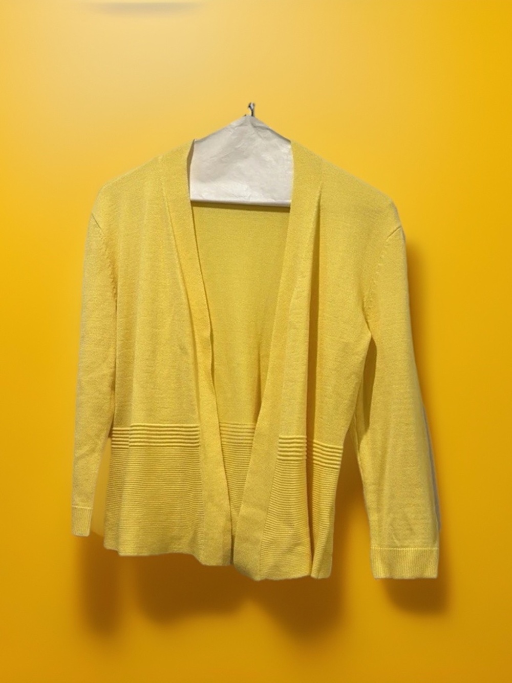 89TH & MADISON | Women's Yellow Open Front Cardigan Sweater Small Sunshine